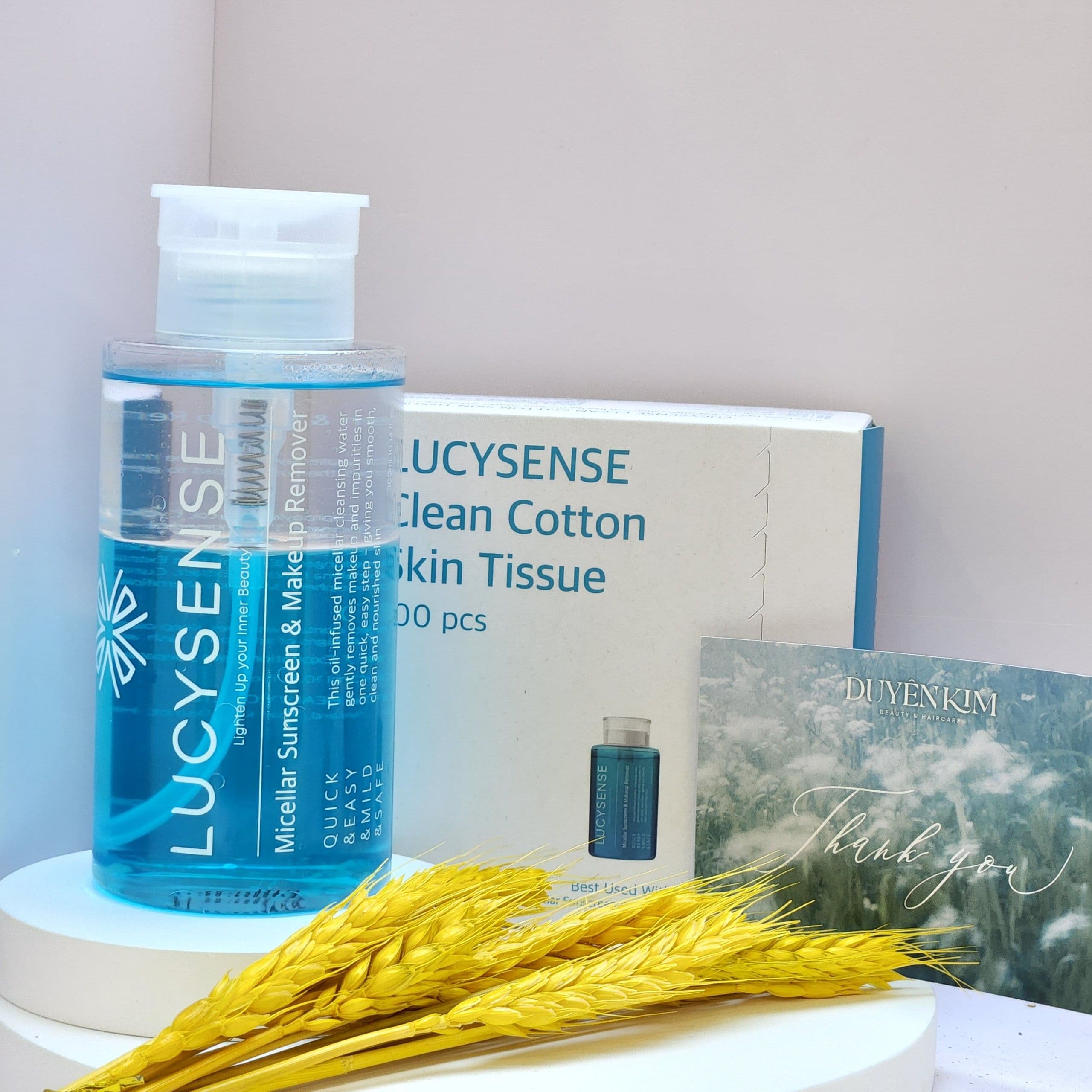 Combo tẩy trang Lucysense  + Bông tẩy trang